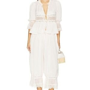 Intimately FP Forever Young Pantaloons In White Alyssum small NWT  Free People